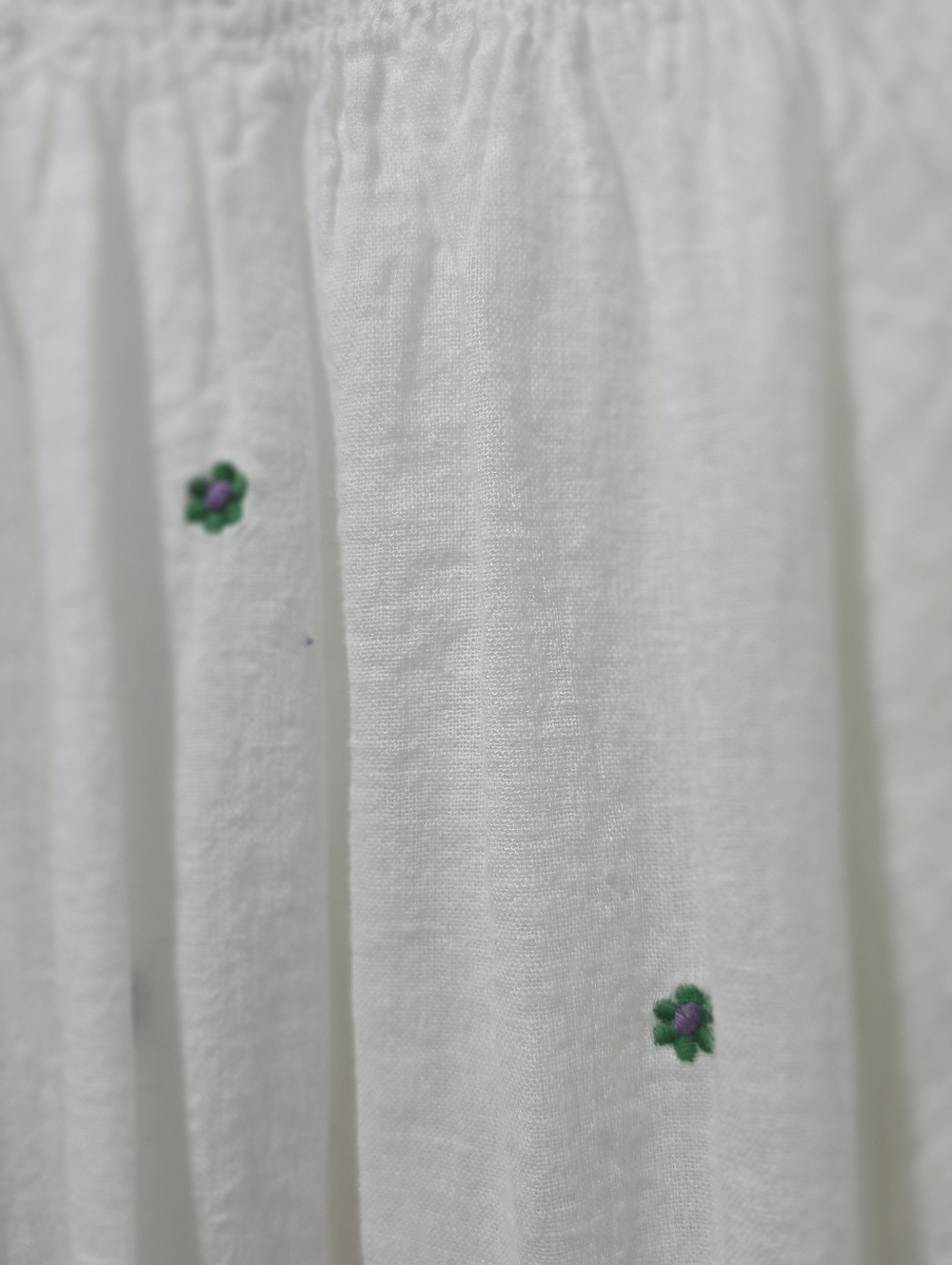 Rails Mariah Green Daisy Embroidered Linen Blouse, Size Medium - Picture 9 of 10